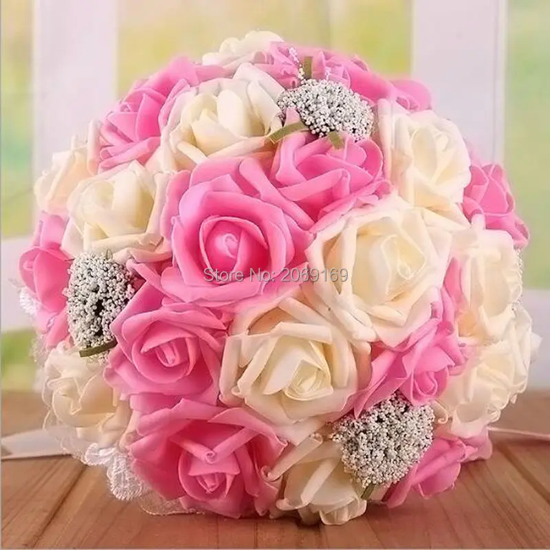 Лидер продаж бесплатная доставка свадебный букет 9 видов 24 ПЭ розы ручной работы