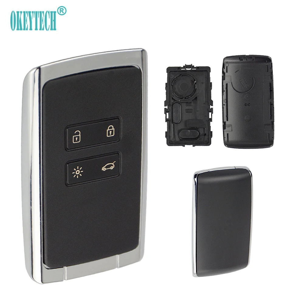 OkeyTech новинка 2019 4 кнопки чехол для дистанционного ключа смарт-карты Renault Clio Megane Grand