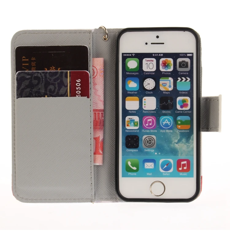 Кожаный бумажник с собакой для Coque Apple iPhone 5S чехол с откидной крышкой для iPhone 5 чехол для телефона s для iPhone SE 5SE 5 S Capinha Etui Hoesje
