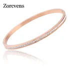 Новинка, модный брендовый женский открывающийся браслет из нержавеющей стали с двумя кристаллами и розовым золотом