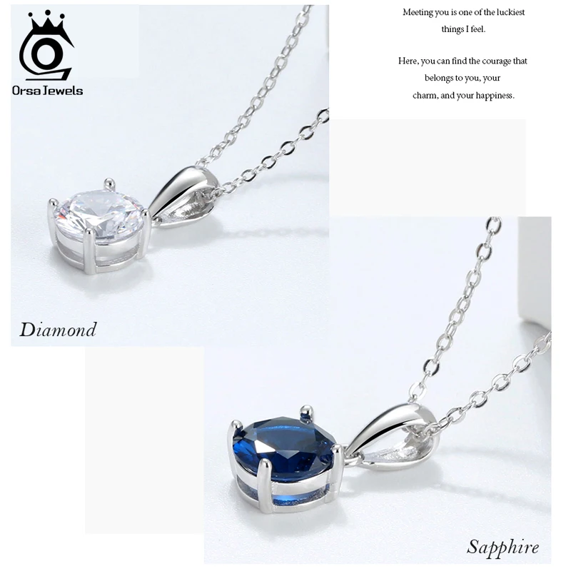 ORSA JEWELS кольцо серебро 925 женские ожерелья Lucky камень по дню рождения с мелким