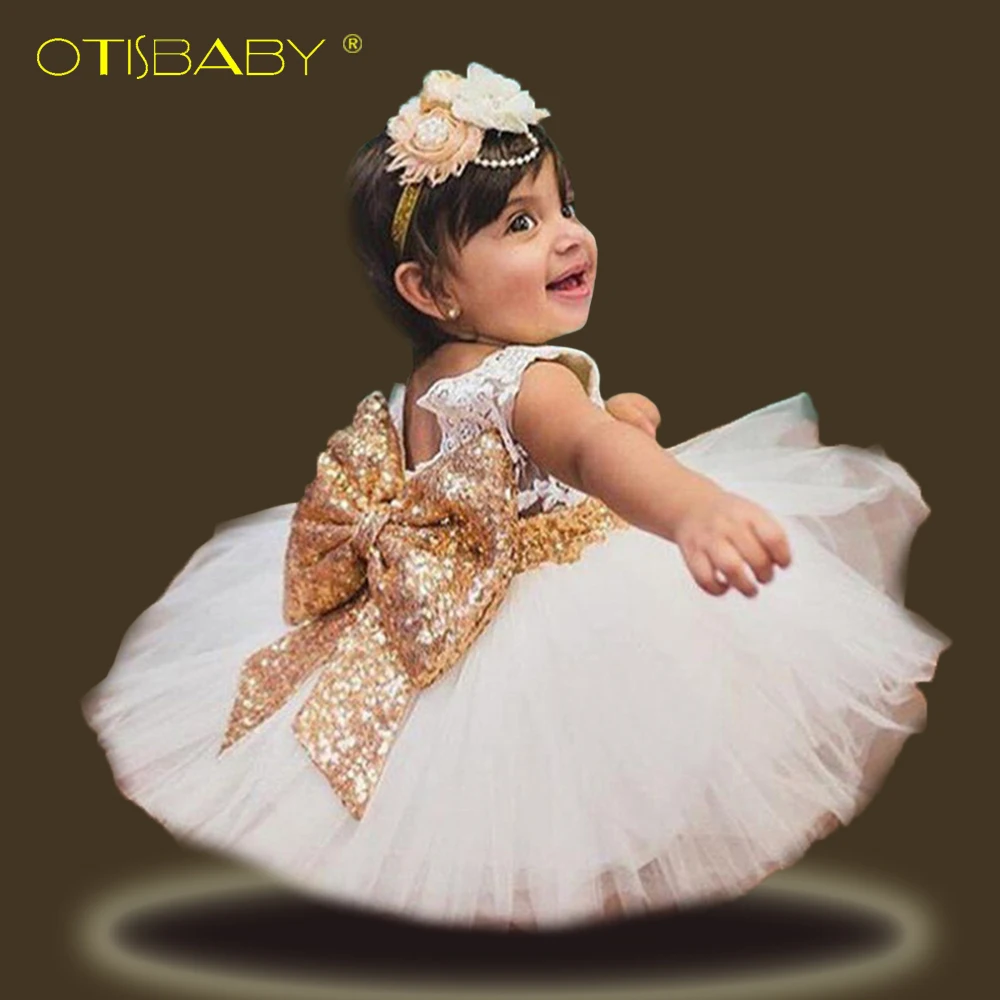 

Christmas New Year Newborn Baby Princess Wedding Dress Floral Girls Baptism Tutu Dresses Holiday Bow Clothing Vestido Infantil