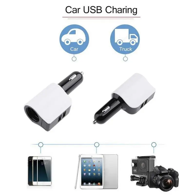 Универсальный двойной порт 3.1A Переходник USB для зарядки в машине прикуриватель