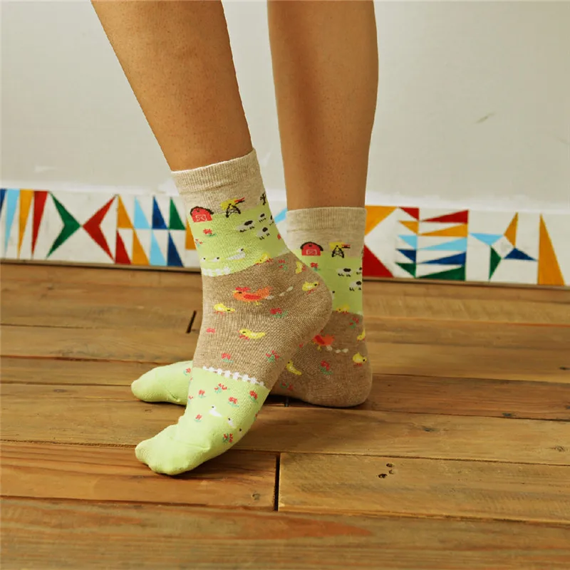Женские хлопковые носки с рисунками Caramella 2 пара/лот|cotton socks for woman|socks womenfashion women |