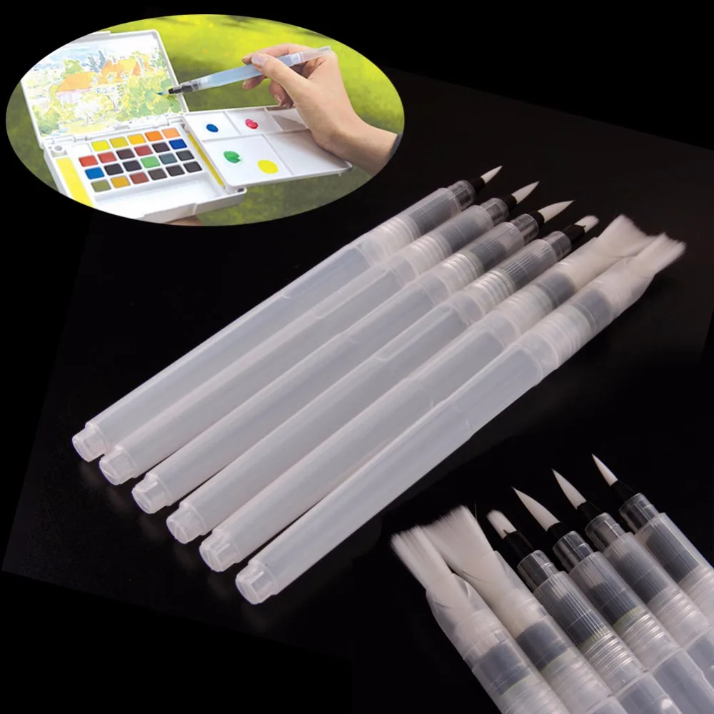 6 шт./компл. горячая Распродажа большая емкость кисть для воды мягкая Акварельная