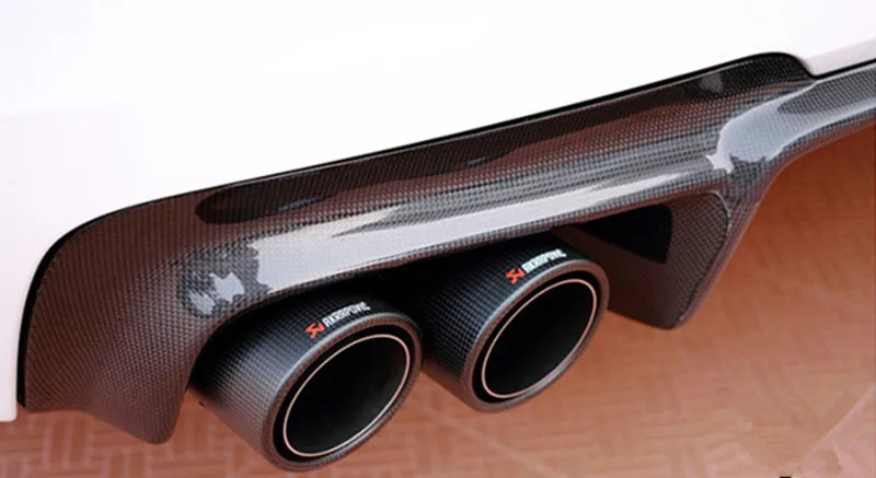 1 шт. Универсальный двойной AKRAPOVIC выхлопной наконечник матовый углеродного волокна Выхлопной Трубы quad AK глушитель наконечник