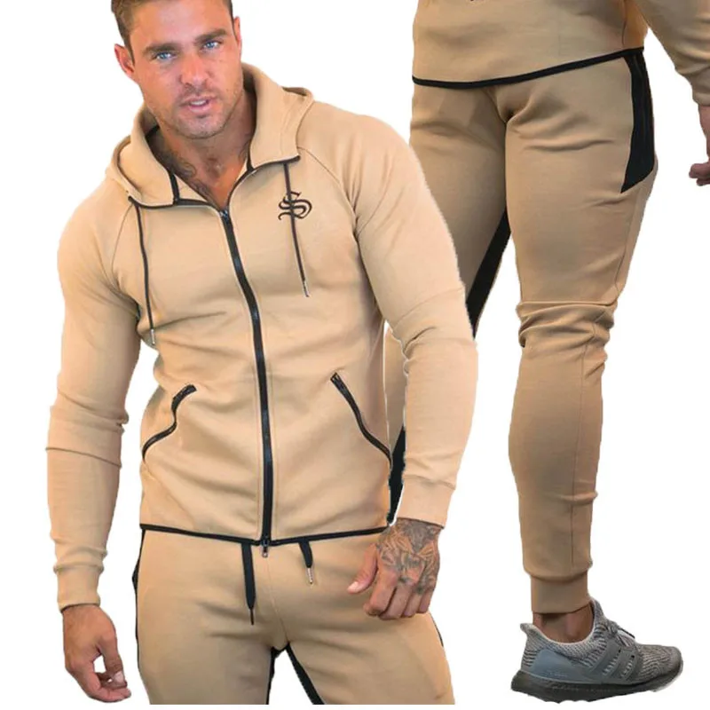 Спортивный костюм для занятий спортом бега мужской комплект спортивная одежда