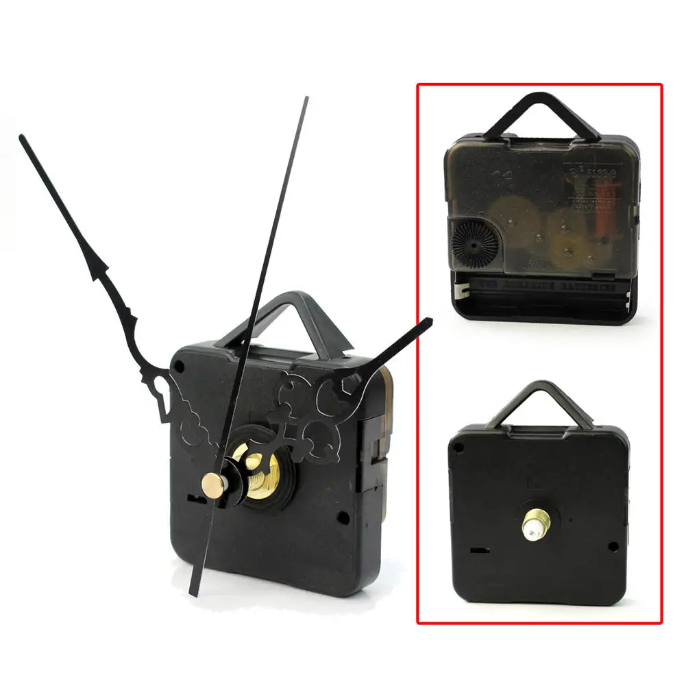 Классические Висячие черные кварцевые часы механизм запасные части для ремонта