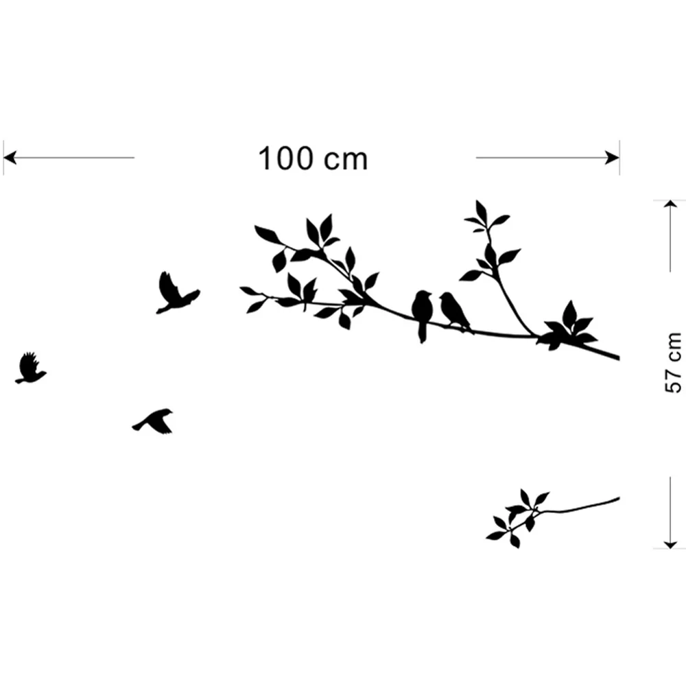 Съемные ПВХ детские настенные плакаты Наклейки Летающие птицы натуральный Декор