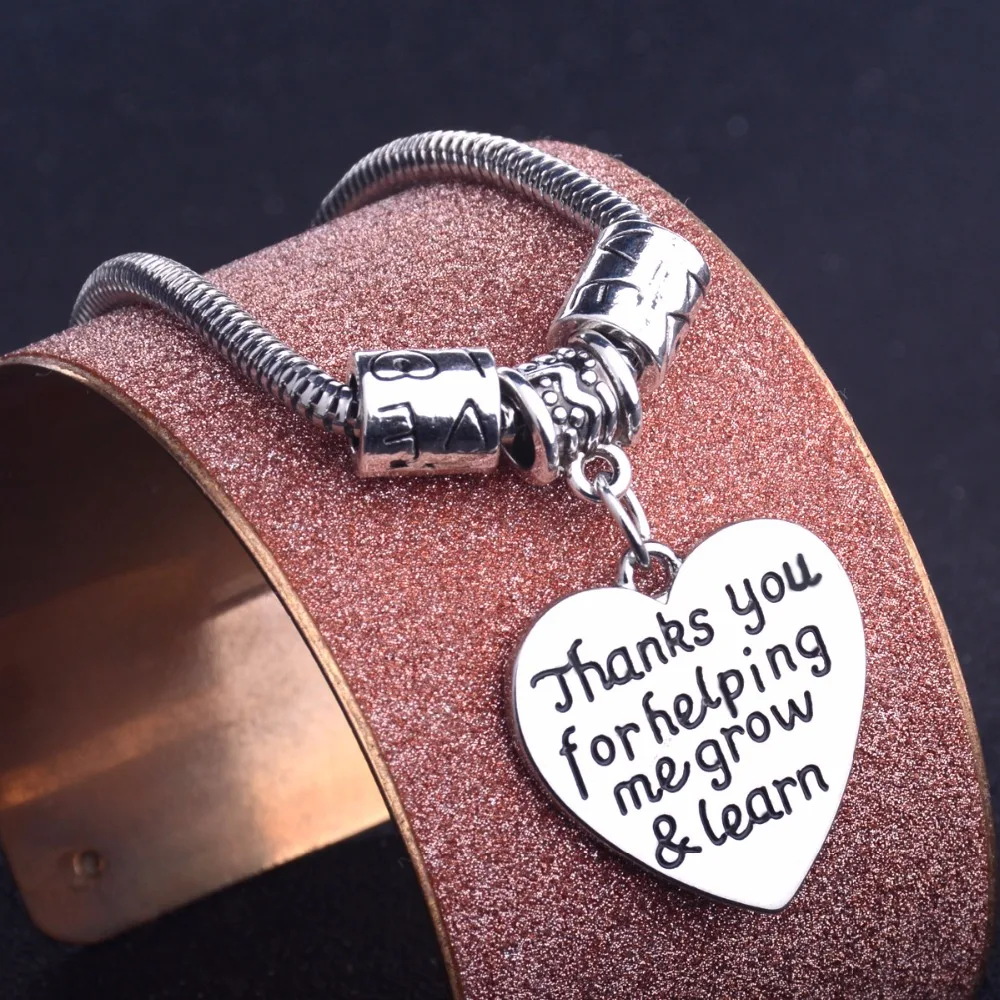 Подарок на День Благодарения Спасибо за помощь в выращивании сердца браслет