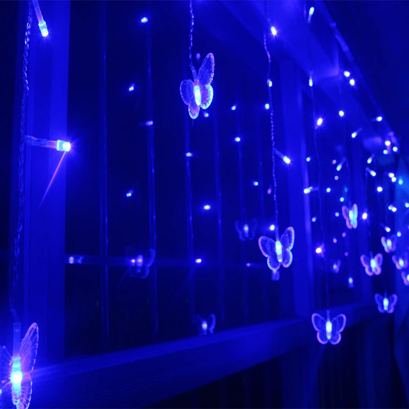 3 5 м 95led Фея Сосулька led Бабочка занавес светильник Открытый Дом Рождество Свадьба