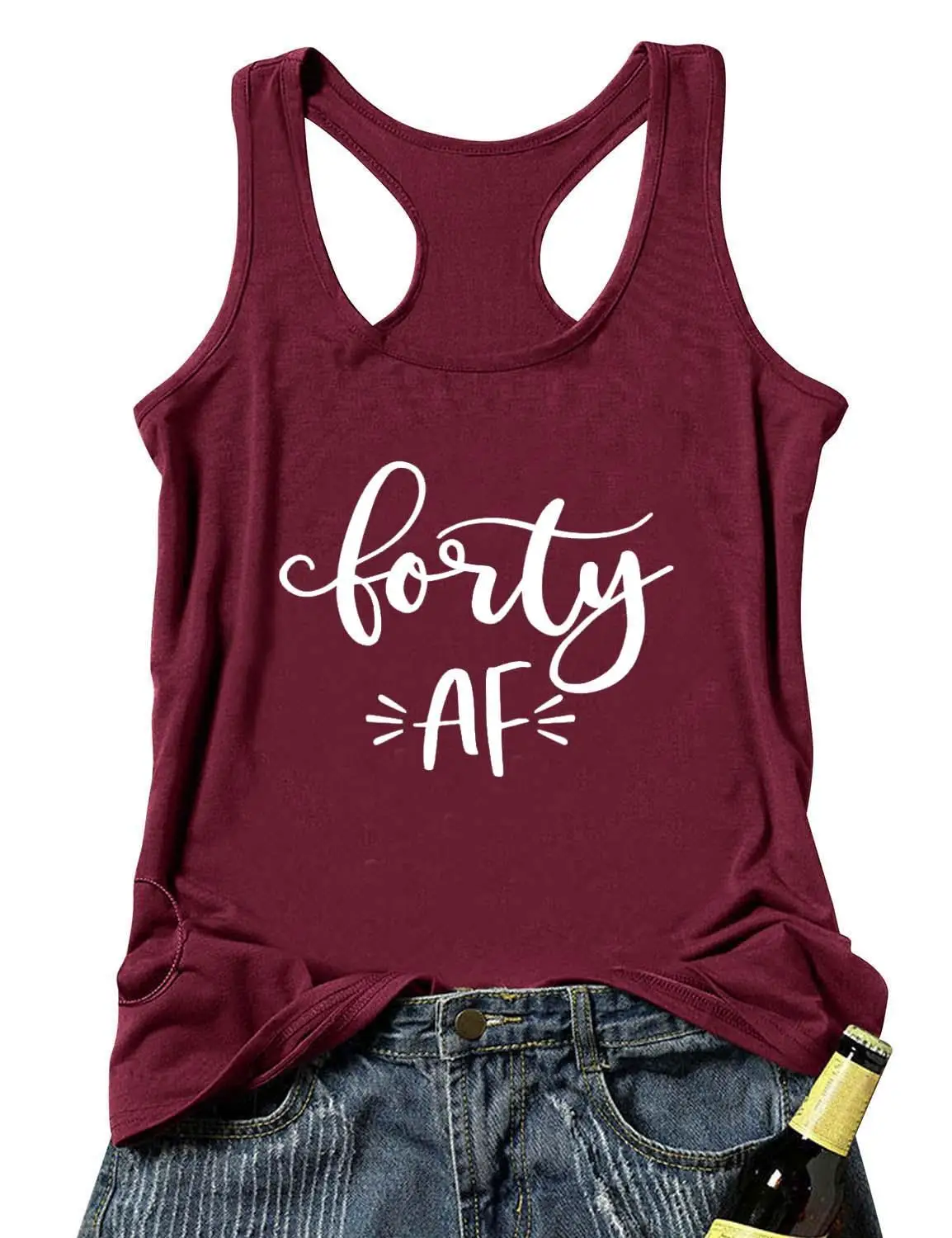 Женский жилет с буквенным принтом Forty AF летняя забавная повседневная майка