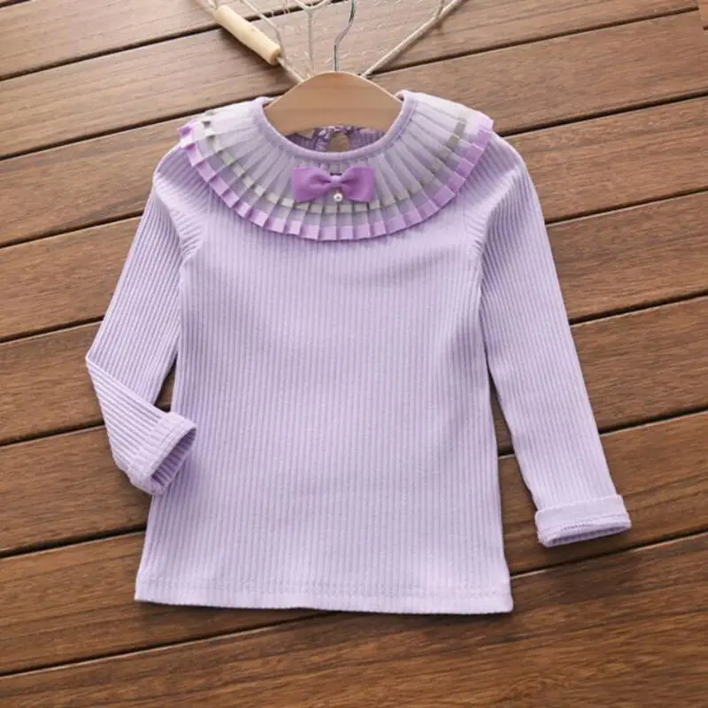Рубашка детская с длинным рукавом и бантом JW2947|blouse kids|school girl blouseshirts for children |