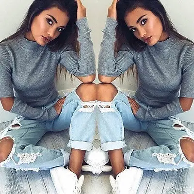 Новое поступление 2019 женский теплый повседневный трикотажный свитер джемпер