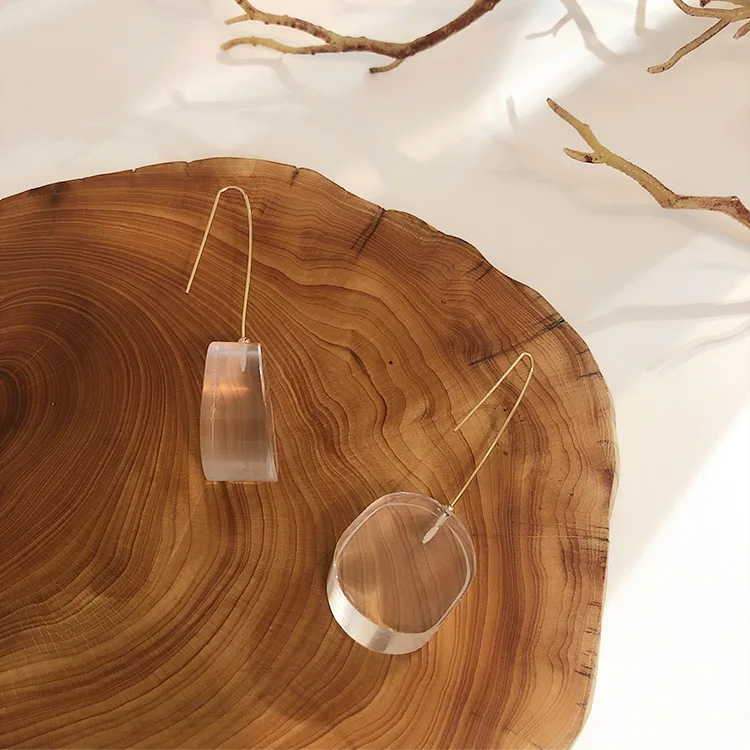 Корейские модные украшения новый дизайн овальные прозрачные акриловые длинные