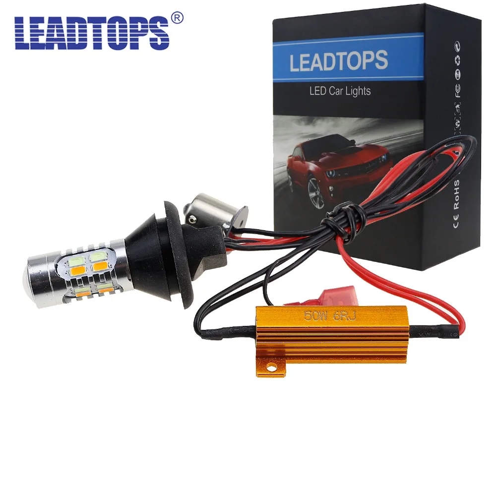 LEADTOPS 2 шт. светодиодный DRL сигнал поворота светильник T20 + 1156 авто передний