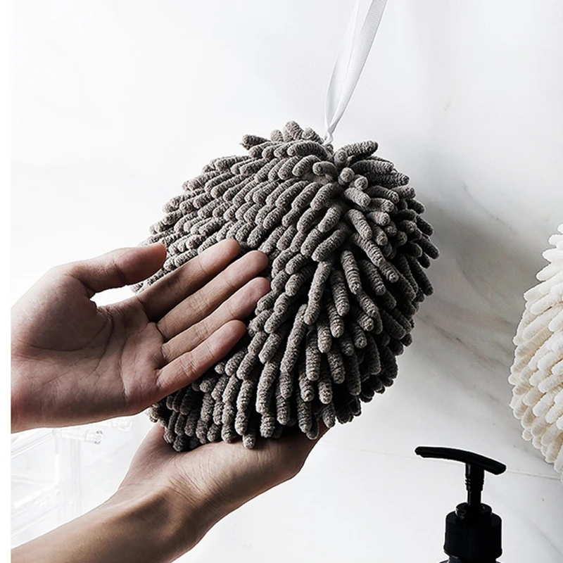 Chenille подвесное полотенце для рук водопоглощающее однотонное мягкое удобное