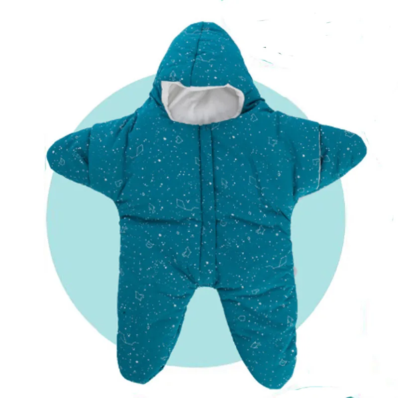 2021 зимний Комфортный детский спальный мешок в форме рыбы со звездами Бесплатная