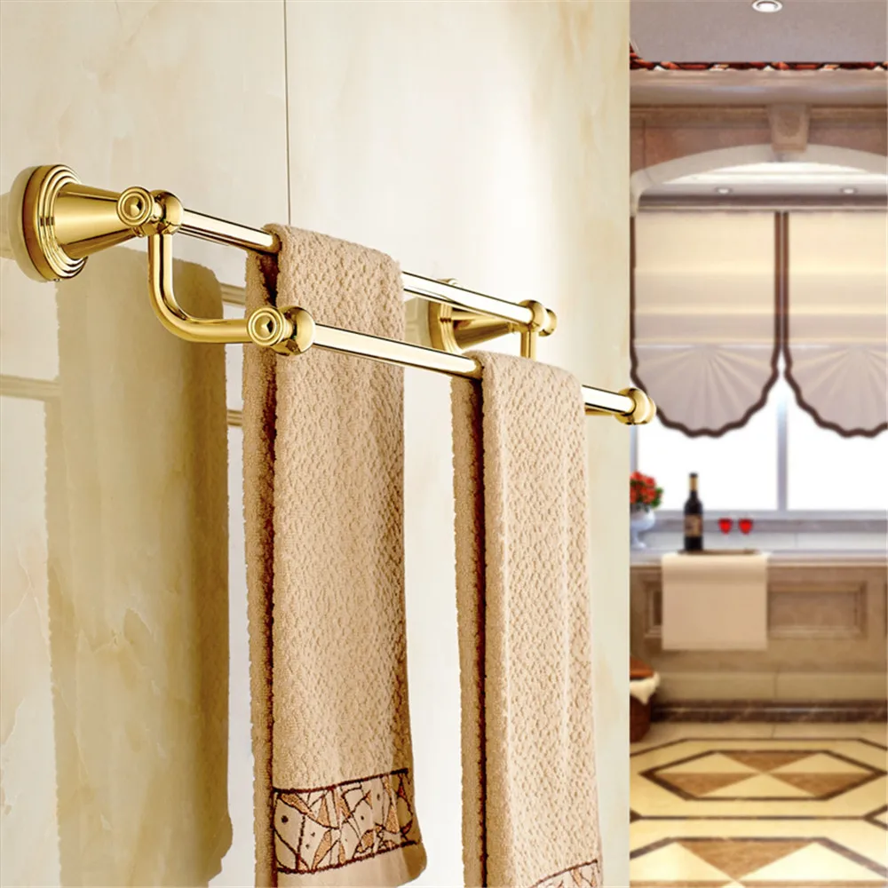 Латунный набор аксессуаров для ванной комнаты Leyden золотой одинарный держатель