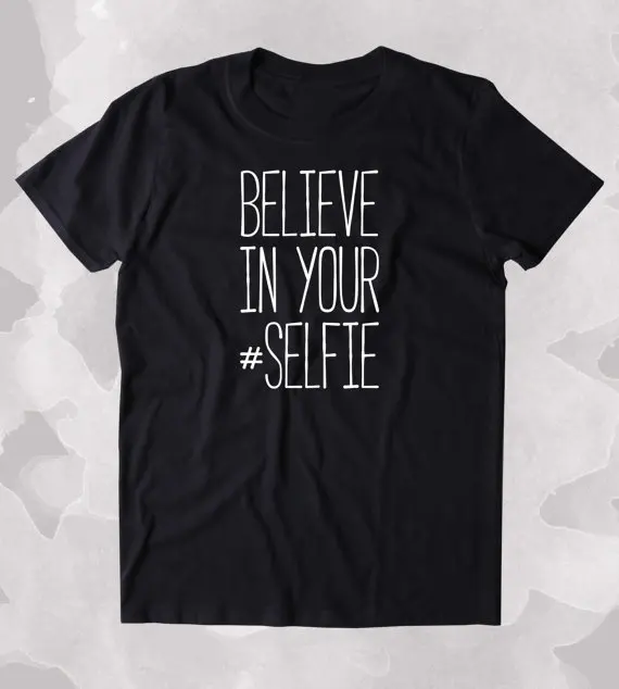 Футболка с надписью Believe in You selfie забавная блестящая одежда в подарок для девочек