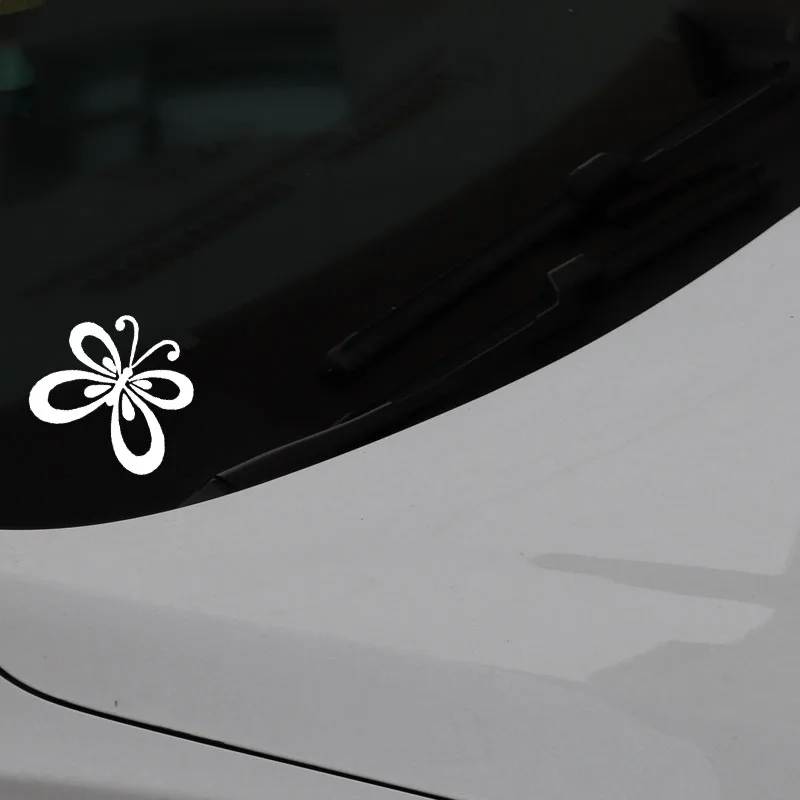 

YJZT 13.1CM*12.1CM Car Sticker Butterfly Animal Quote Decal Vinyl Decor Black/Silver C24-0346