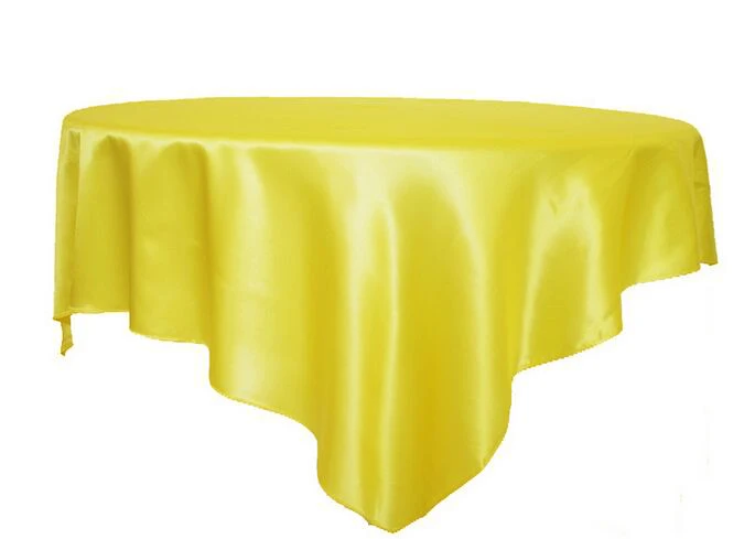 yellow Шт. 1 шт. белый черный атлас Ткань скатерть покрытие стола для ресторана Банкетный отель элемент сервировки для свадебного стола покрытие стола украшения - Цвет: yellow