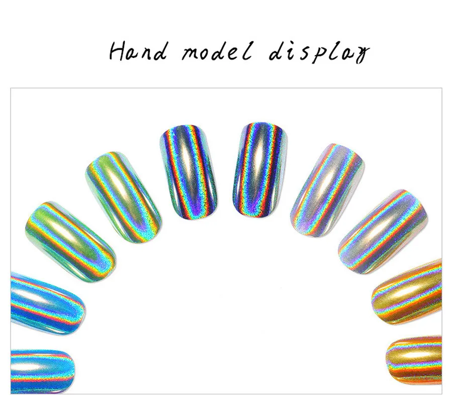 Holographic Laser Powder Rainbow Nail Art Chameleon Glitter Chrome Pigment Manicure Gel Polish Dust | Красота и здоровье