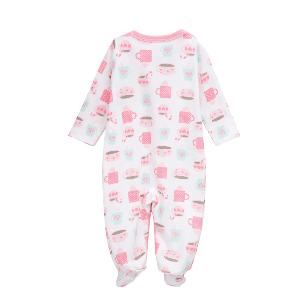 100% Cotton Baby Girl Clothes Cute Cartoon Long Sleeve 0-12M Infant Costumes Romper baby rompers with letters | Мать и ребенок
