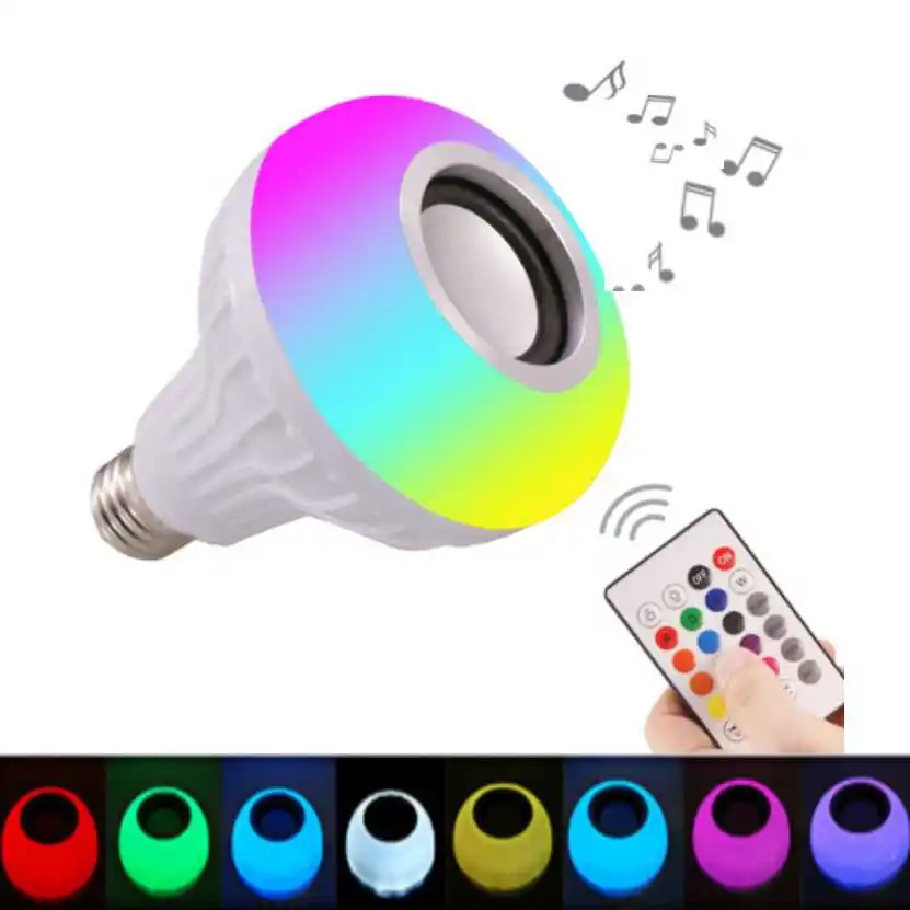 Умная Беспроводная Bluetooth Колонка E27 12 Вт светодиодная лампа RGB 110 В 220