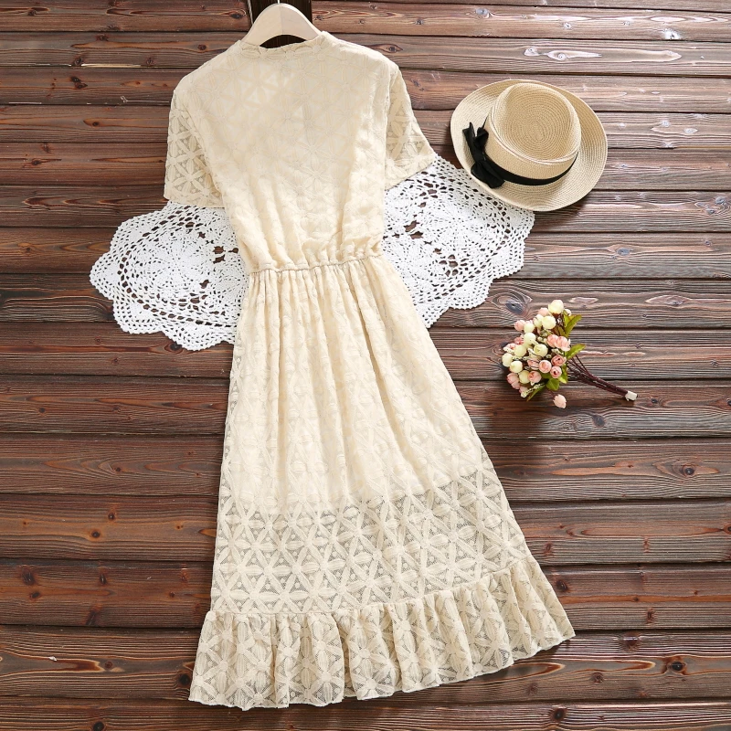 Женское кружевное платье с коротким рукавом на лето 2018 | Женская одежда