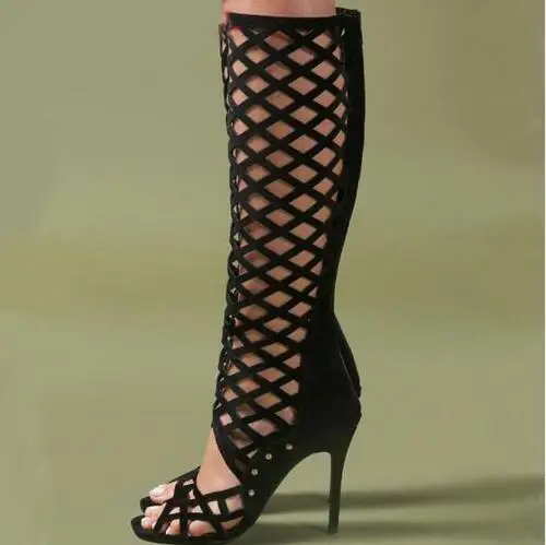 Прямая поставка новинка летние Брендовые женские ярко розовые/черные ботинки