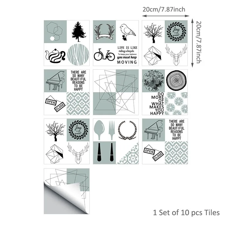 Скандинавский стиль ретро стикер для настенной плитки водонепроницаемый ванной