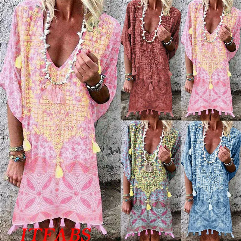 Женское платье с коротким рукавом повседневное хлопковое большого размера на