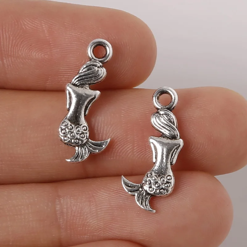 Античное серебряное в виде русалки 14 шт. 8x20 мм|charming led|charm collarpendant swarovski |