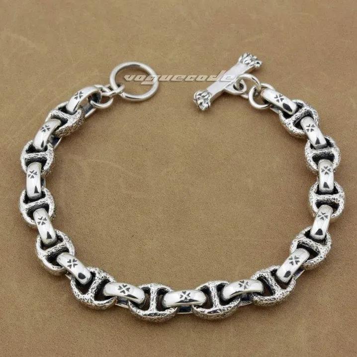 Мужской Байкерский браслет с головой льва серебро 925 пробы 6 ~ 11 4 дюйма|bracelet bow|silver
