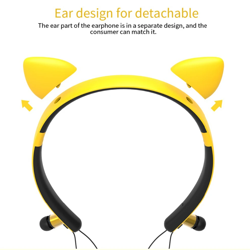 2019 новые наушники с кошачьими ушками Bluetooth беспроводные капельки со стерео
