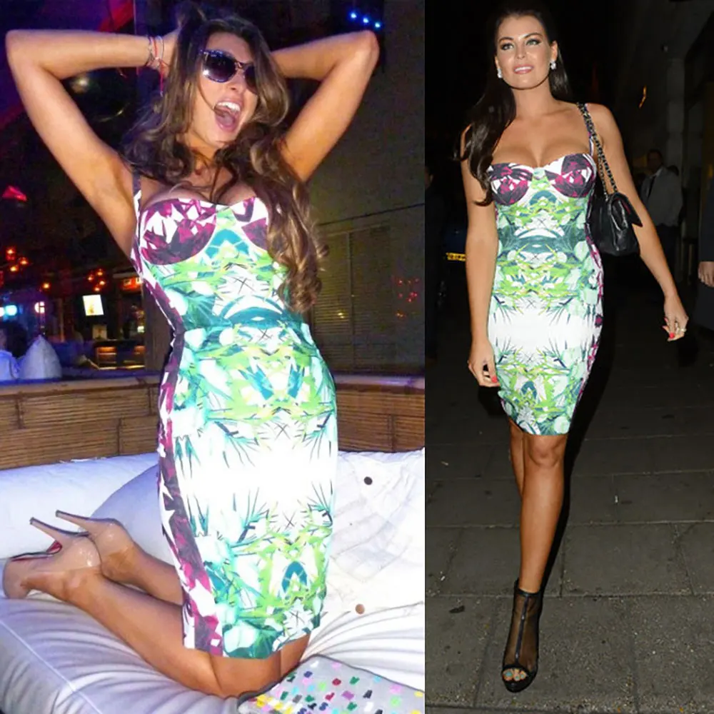 Женское облегающее платье на тонких бретелях травяное зеленое с цветочным