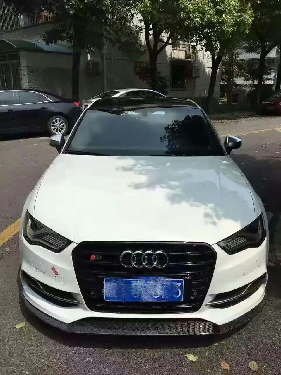Передний разветвитель губ 2014 15 A3 S line S3 // передний из углеродного волокна для Audi LINE