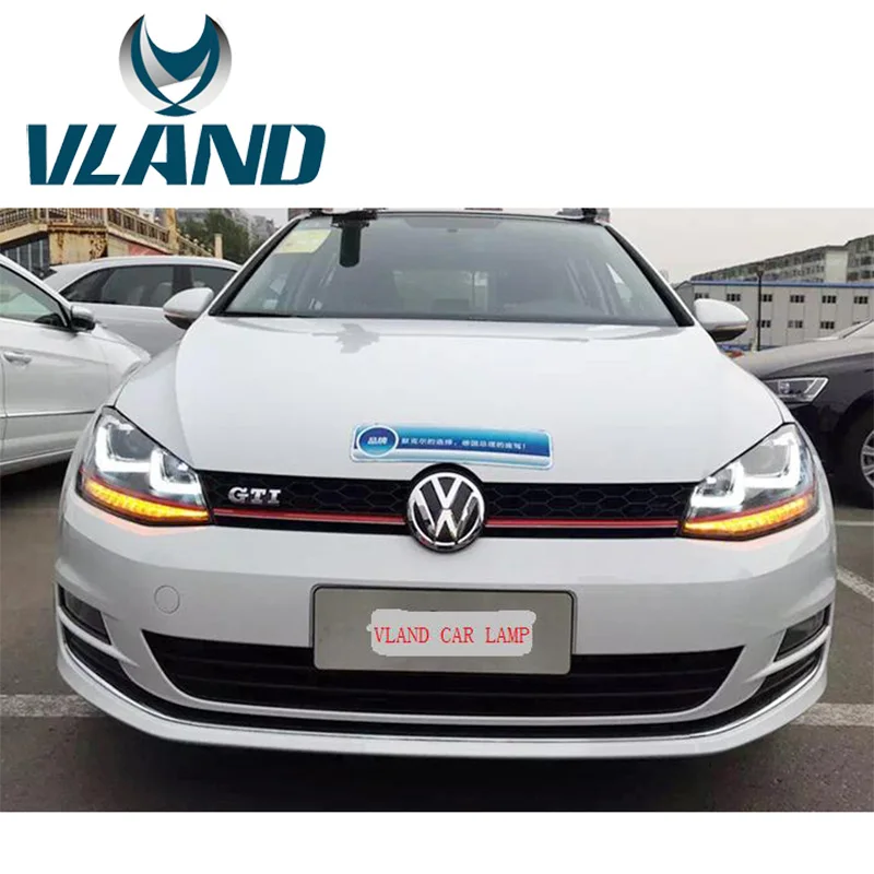 VLAND завод для автомобильных головных ламп Golf MK7 2013-2015 светодиодные фары Golf7 GTI С H7