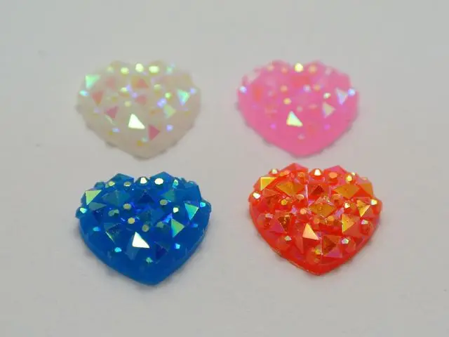 100 разноцветные драгоценные камни с плоской задней стороной из смолы в горошек