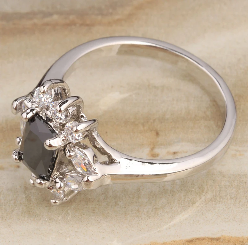 Веселый черный оникс Белый Цирконий 925 стерлингового серебра Мода партии Jewelrys