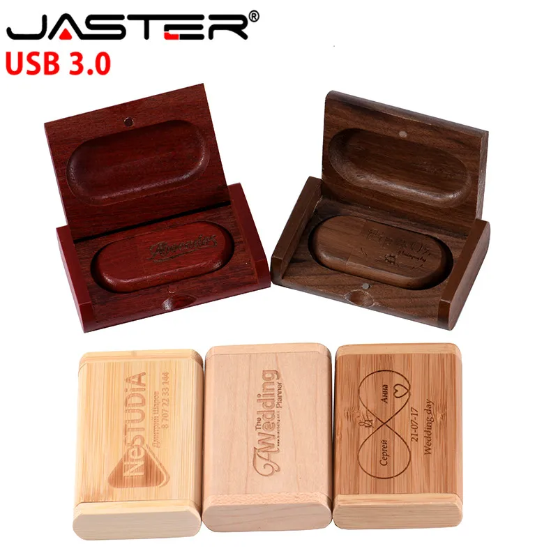 JASTER деревянный+ в коробке флеш-накопитель USB 3,0 pendrive 4GB 16GB 32G 64GB 128GB U диск подарок(более 10 шт бесплатный логотип) интерфейс 2 в 1