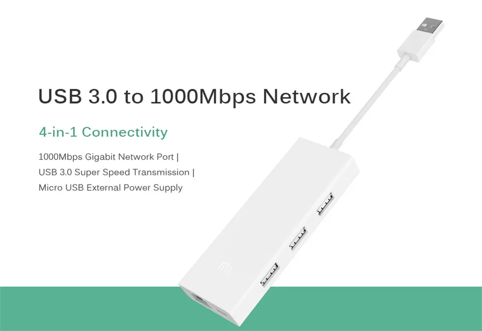 Xiaomi Mi USB 3,0 на 3 порта USB 3,0 1000Mbps-Gigabit RJ45 адаптер usb-хаб с микро USB порт питания Многофункциональный узловой центр