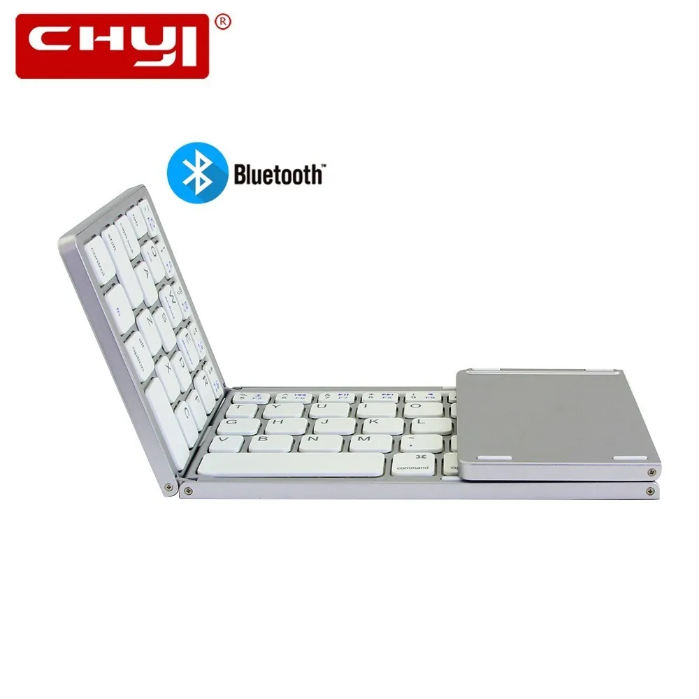 CHYI складной Bluetooth Беспроводной клавиатура Мини складывающийся втрое BT клавиатура с сенсорной панелью для IOS/Android/Windows ipad Tablet