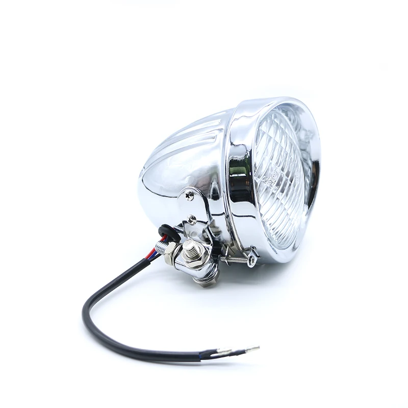 Хромированная/Черная пуля фара для мотоцикла 12V Harley Honda Yamaha Suzuki скутер