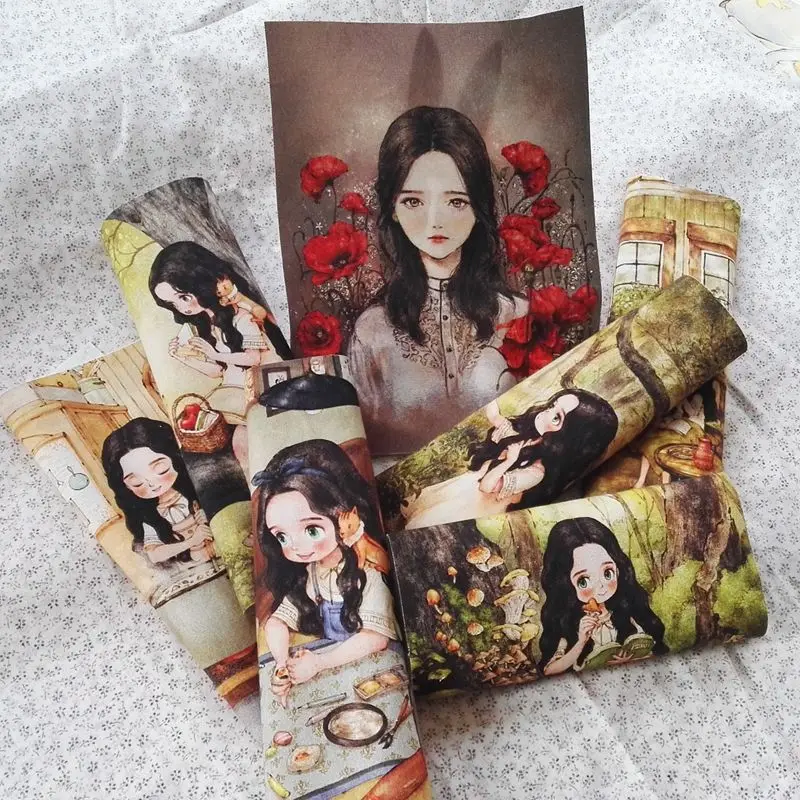 20*25 см ручная работа хлопковая ткань холст из окрашенного хлопка вышивка милая