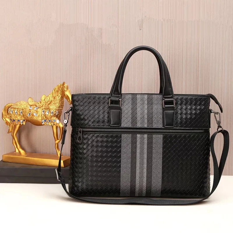 Kaisiludi leather embroidery woven  bag handbag horizontal  briefcase computer bag slant span bag