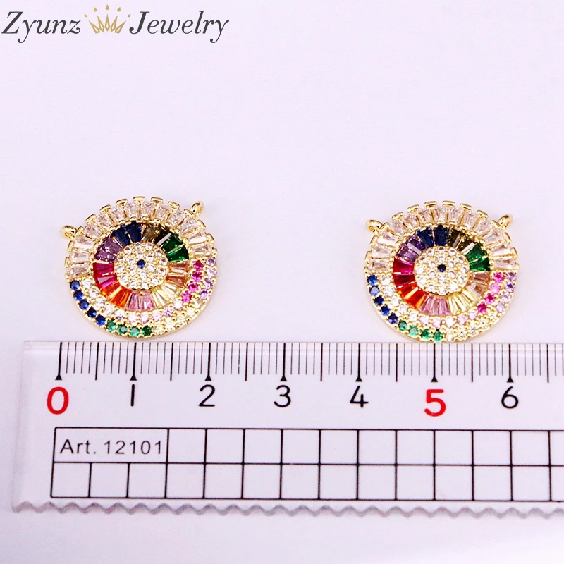 

6PCS, Gold Filled Fashion Crystal Multi Rainbow Colorful Zirconia Pendant Necklaces