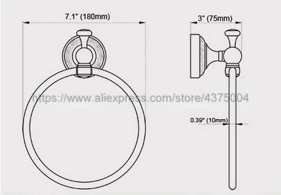 Oil Rubbed Bronze Round Style Wall-Mounted Towels Ring Holder Hanger Bathroom Towel Bar Nba457 | Обустройство дома