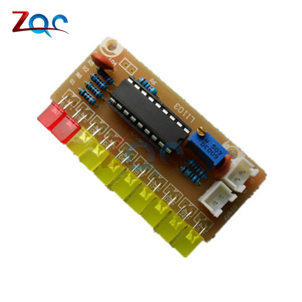 Забавный 10 Светодиодный индикатор уровня звука LM3915 DIY Kit электронный звуковой анализатор спектра индикатор уровня модуль